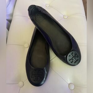Tory Burch Black Leather Flats